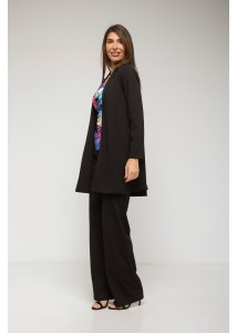 Traje de levita y pantalón confeccionado en tejido de neocrepe negro