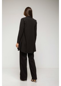 Traje de levita y pantalón confeccionado en tejido de neocrepe negro