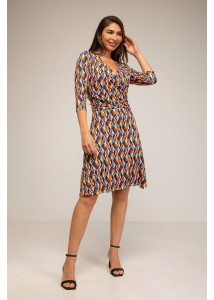 Vestido corto con escote cruzado estampado 1