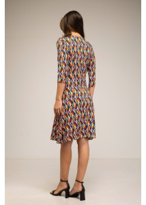 Vestido corto con escote cruzado estampado 1