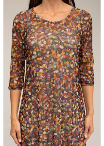 Vestido largo de tul estampado 1