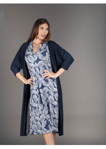 Kimono largo liso marino