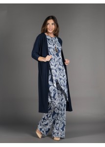 Kimono largo liso marino