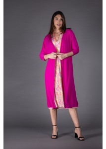 Kimono largo liso fuxia