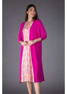 Kimono largo liso fuxia