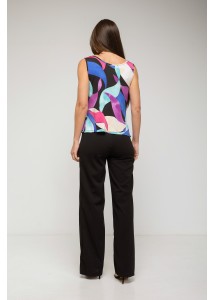 Pantalón recto con goma neocrepe NEGRO