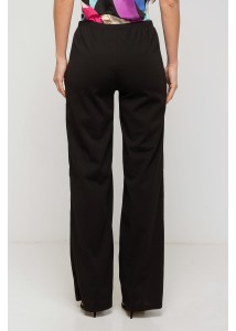 Pantalón recto con goma neocrepe NEGRO
