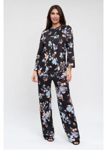 Conjunto de pantalón y jersey corte cruzado delantero japonés