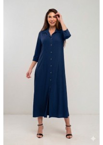 Vestido Camisero largo liso de punto de seda