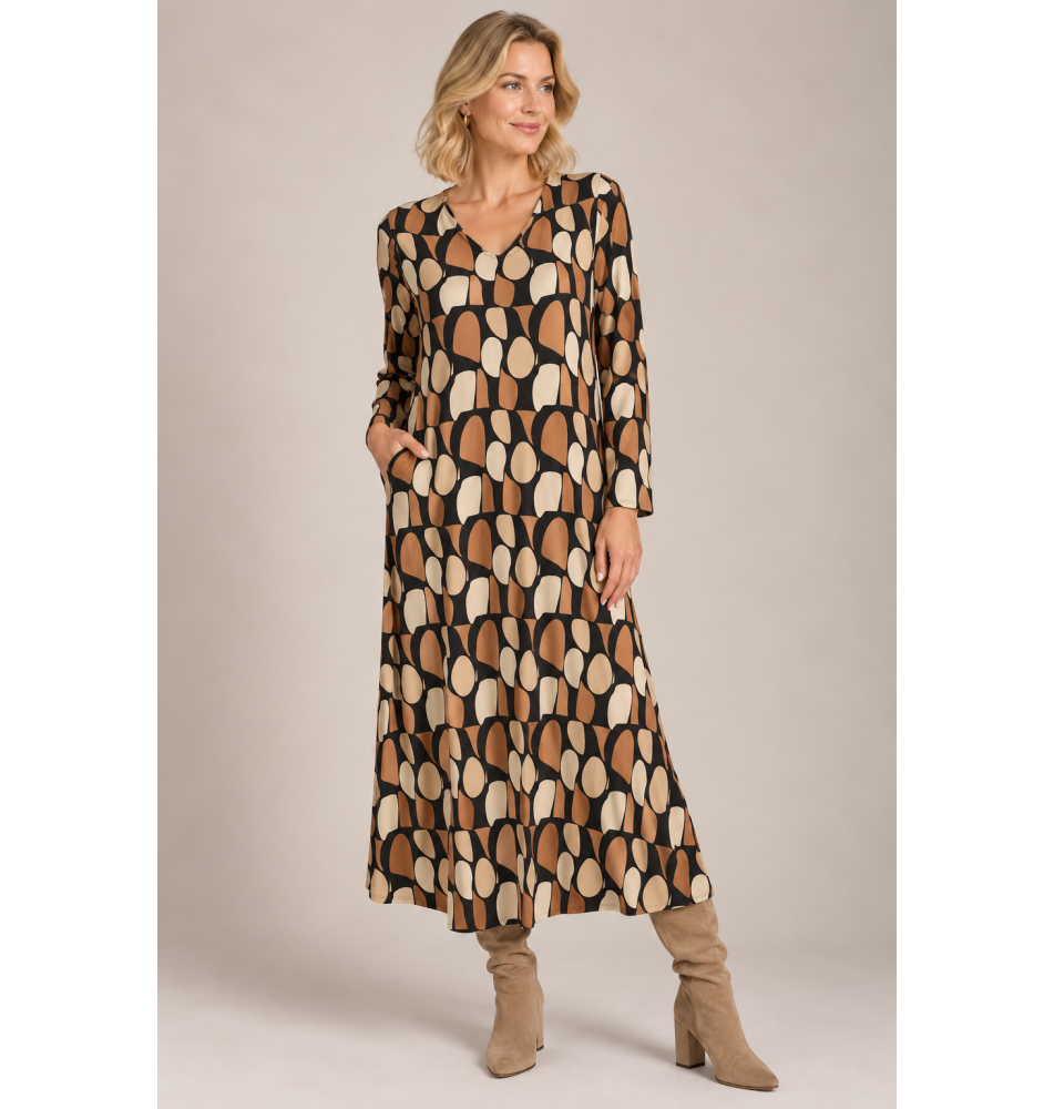 Vestido midi estampado lucca – Julie d’Orleac