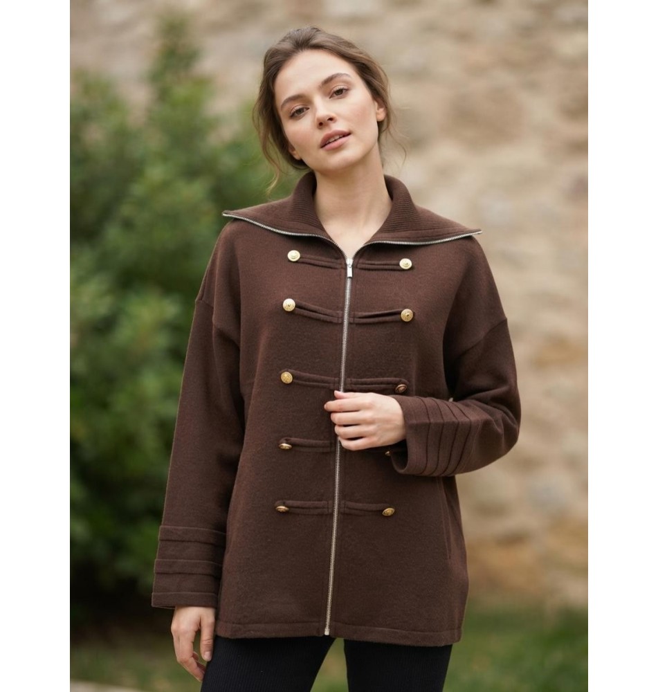 Chaqueta amplia con cremallera