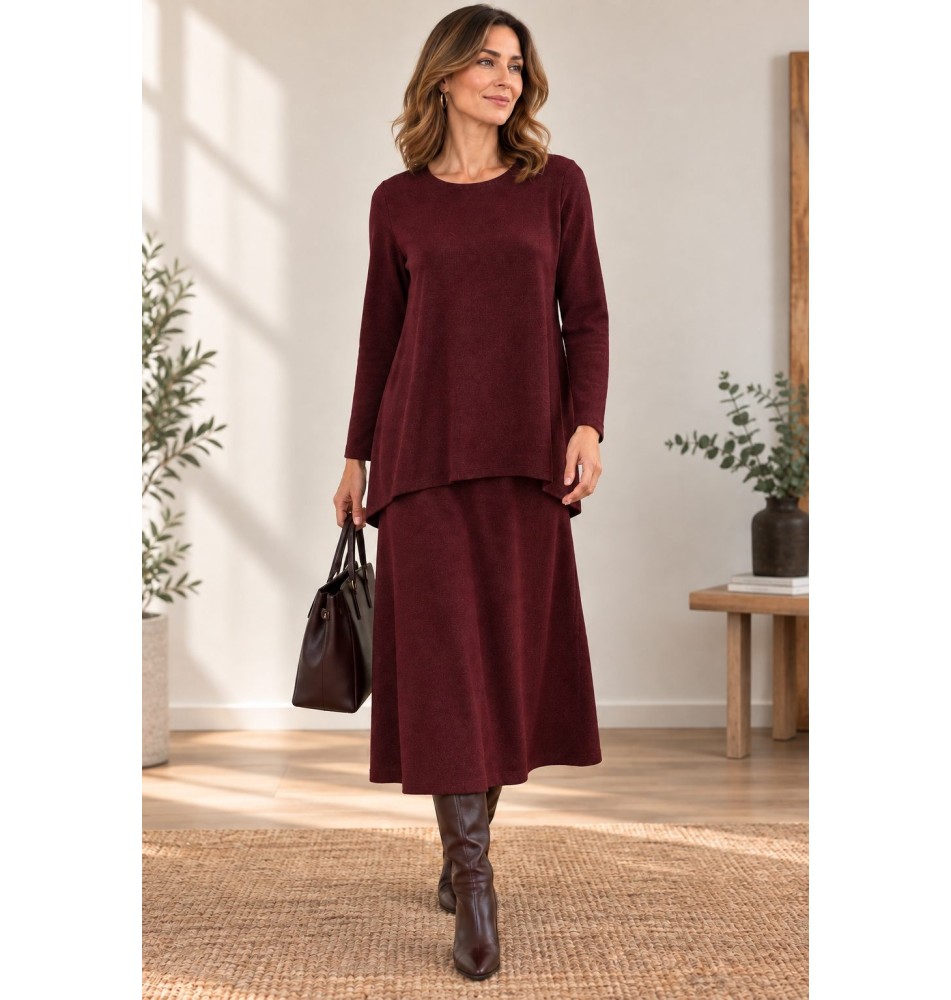 Conjunto París de punto con falda midi