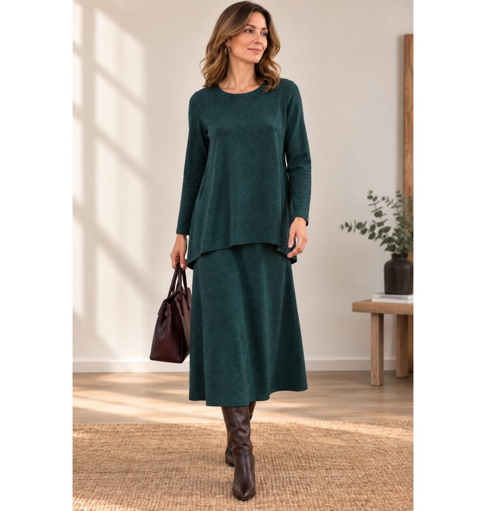 Conjunto París de punto con falda midi