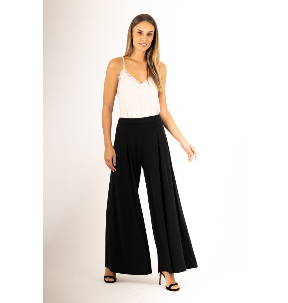 Pantalón ancho tipo palazzo con goma en la cintura