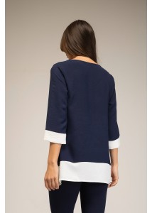 BLUSA MUJER BICOLOR  marino